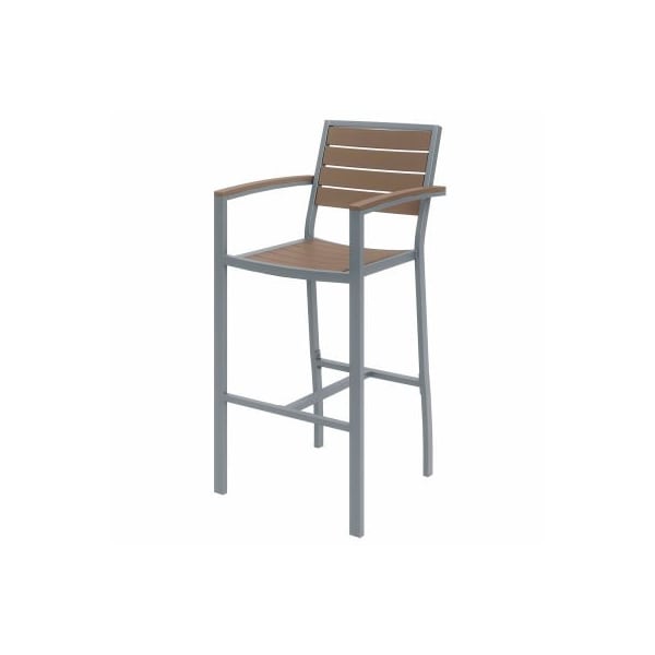 Kfi KFI Outdoor Barstool - Mocha with Silver Frame - Ivy Series OLBR5601-SL-MA - main